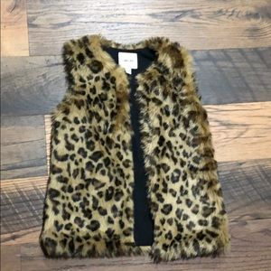 Faux fur cheetah print vest
